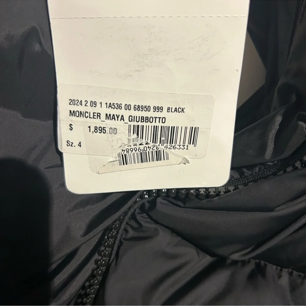 Men’s MONCLER maya GIUBBOTTO faux trimmed quilted jacket size 4/large US - Picture 13 of 13